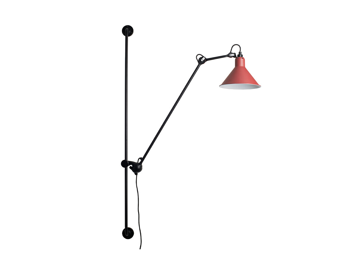 Lampe Gras - 214 Wandlamp Conic Zwart/Rood Lampe Gras