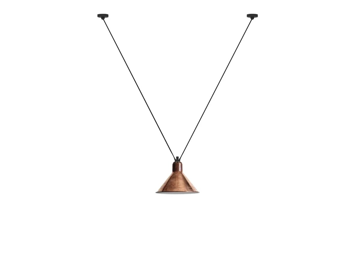 Lampe Gras - 323 L Hanglamp Kegelvormig Gebroken/Koper/Wit Lampe Gras