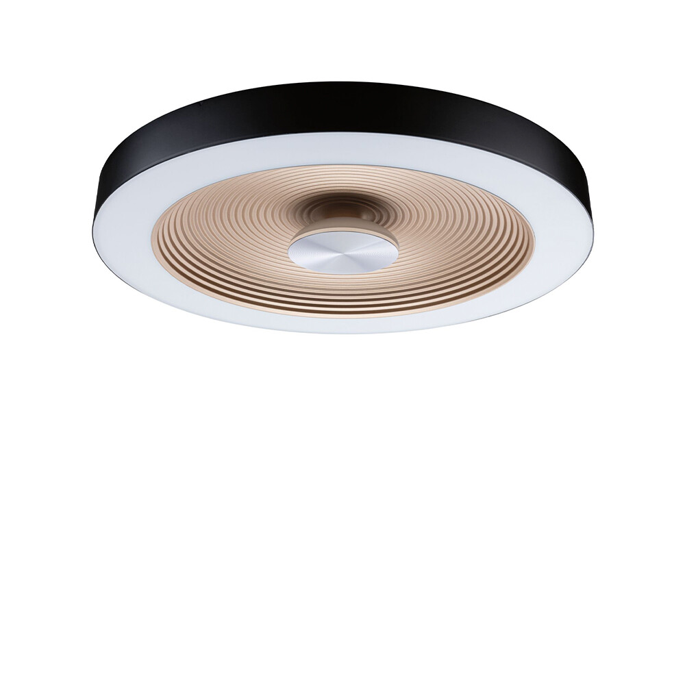 Paulmann - Volea LED Plafondlamp 18,5W IP44 Dim. Zwart/Goud