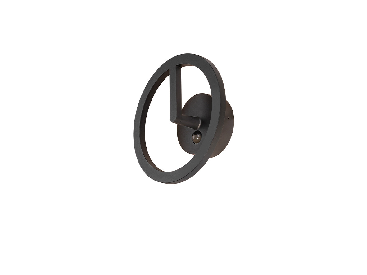 SLV - Q-Ring Wandlamp w/Sensor 3000K IP54 Black