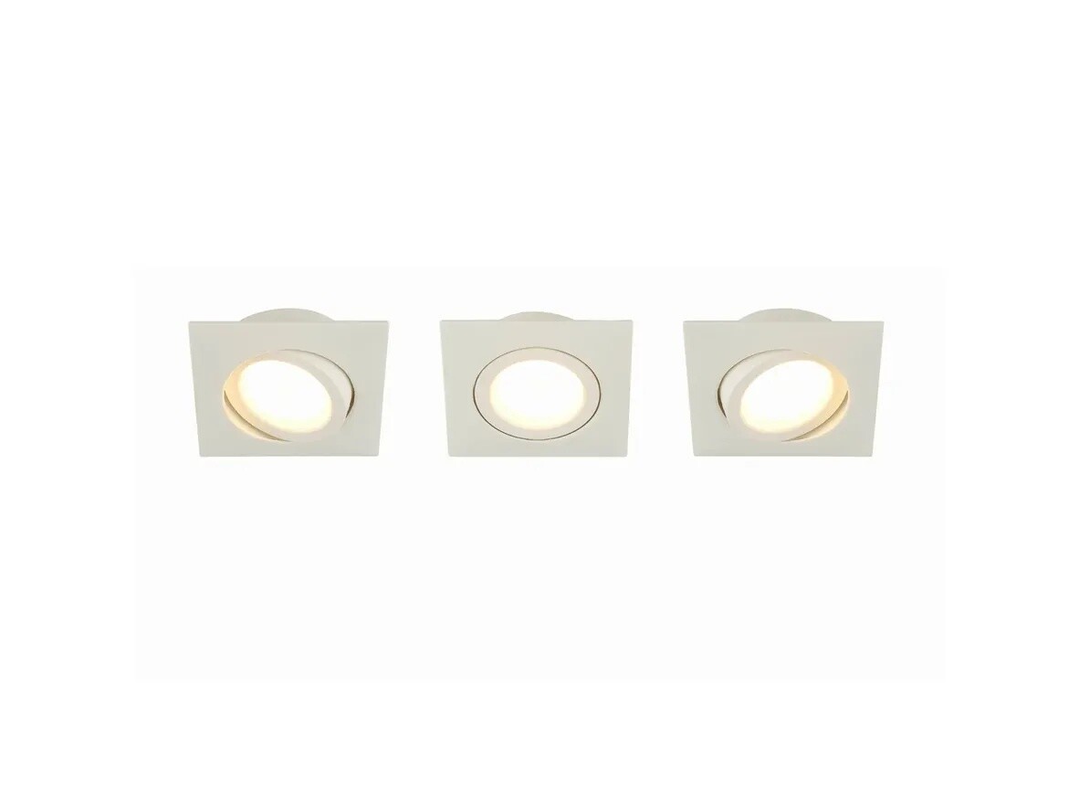 Lindby – Andrej Square LED Upotettuspotti 3 pcs. White