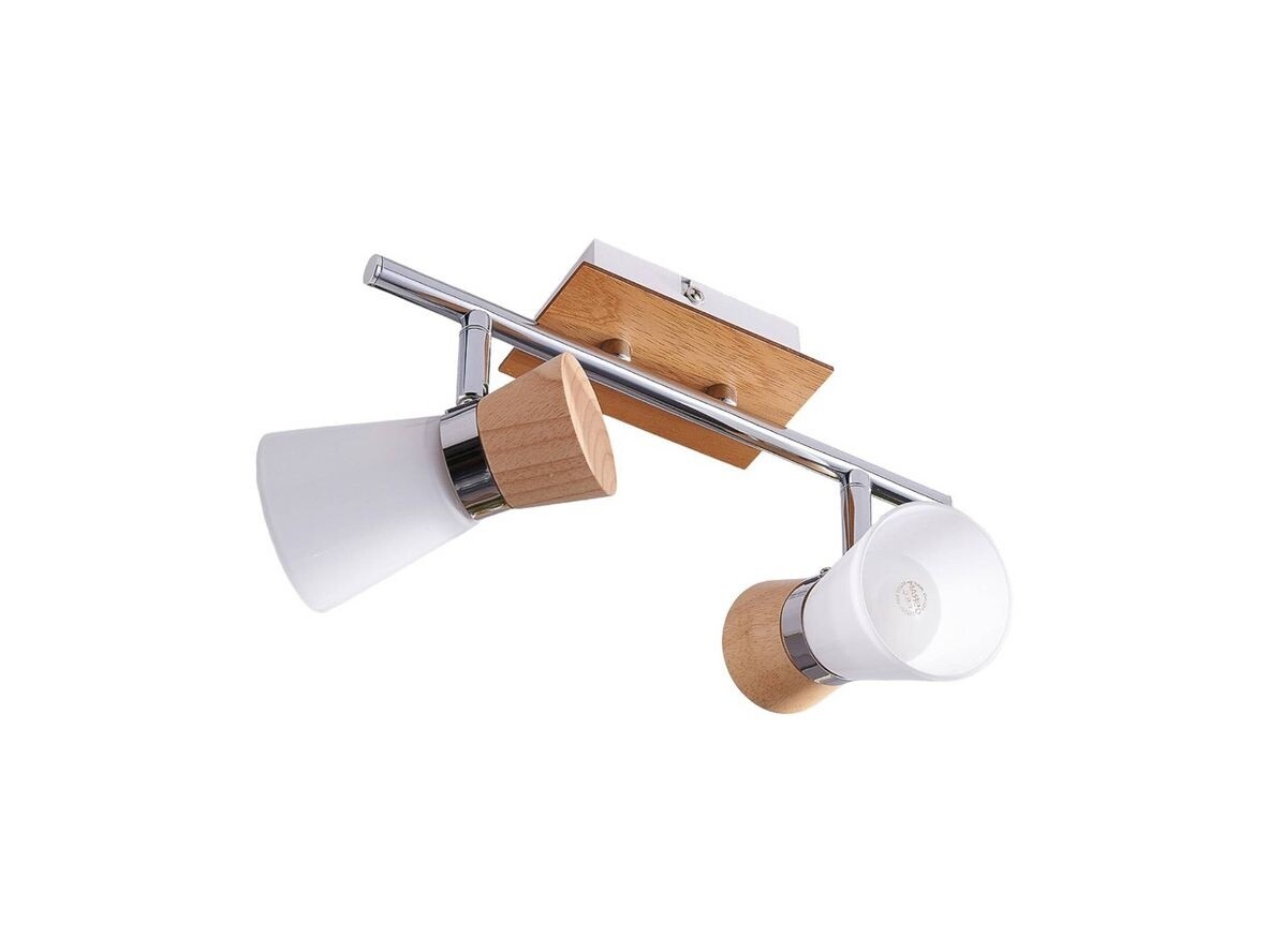 Lindby – Vivica 2 Kattovalaisin White/Light Wood/Chrome