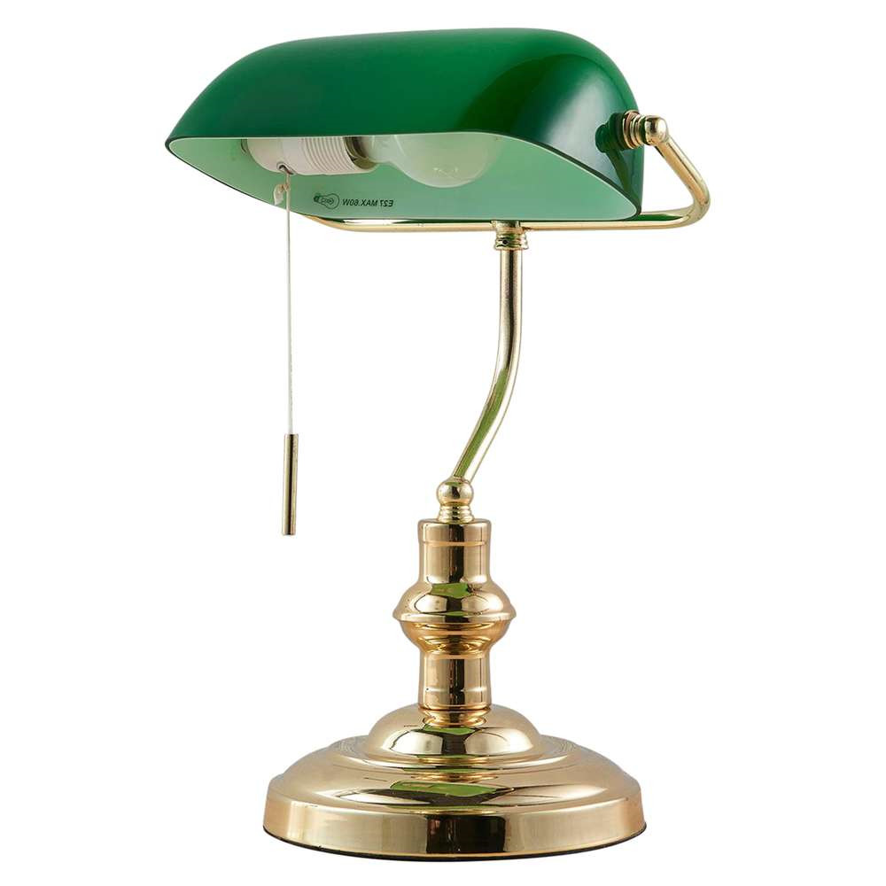 Lindby – Milenka Pöytävalaisin Polished Brass/Green Lindby