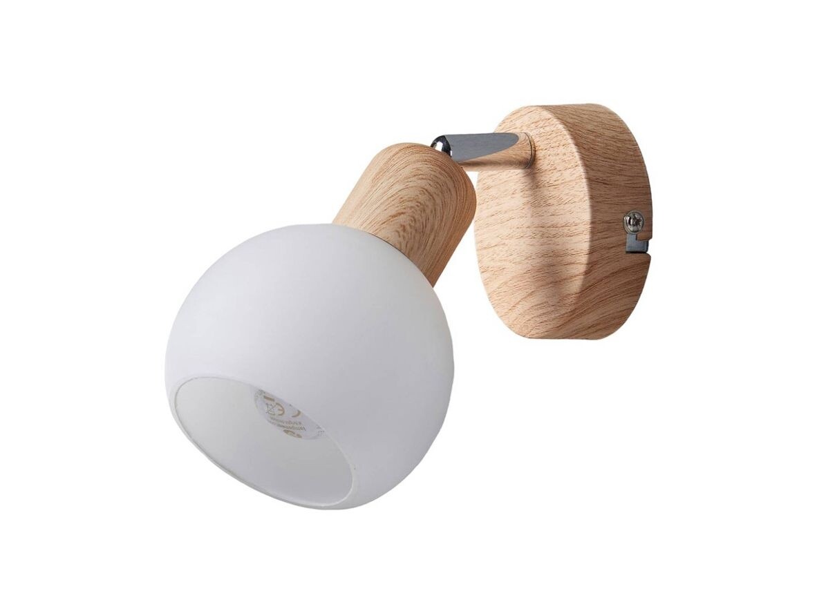 Lindby – Svenka Seinävalaisin White/Light Wood/Satin Nickel Lindby