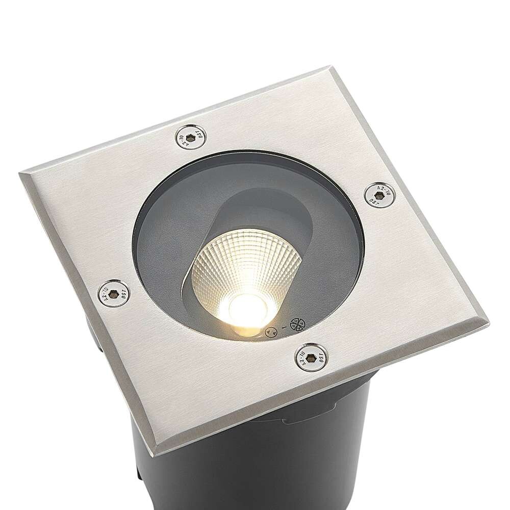 Lucande – Doris LED Square Maahanupotettava Spotti Steel Lucande