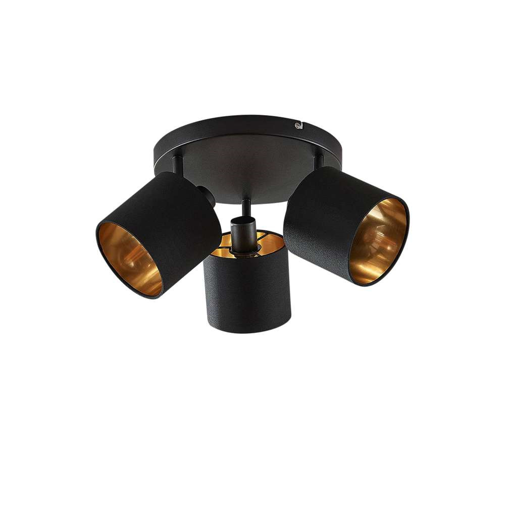 Lindby – Vasilia 3 Kattovalaisin Black/Gold