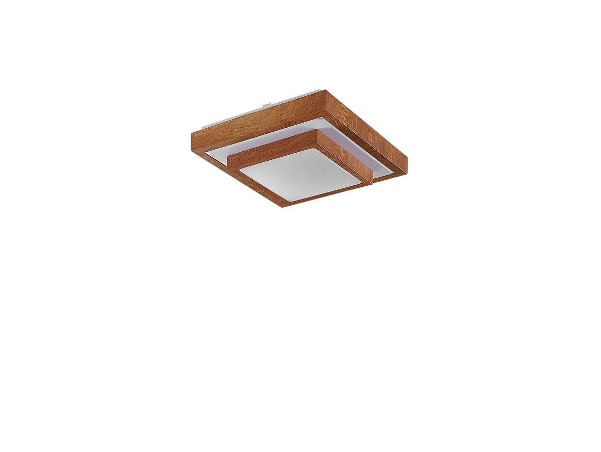 Lindby – Mendosa Square LED Kattovalaisin Wood