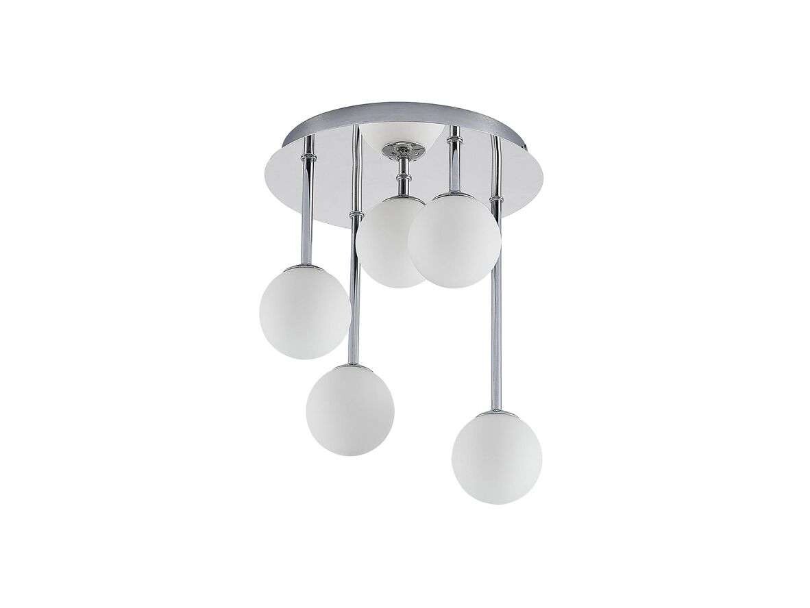 Lindby – Chrissy 5 Kattovalaisin Ø25 Opal/Chrome Lindby