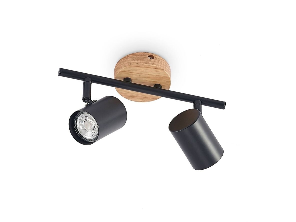 Lindby – Xiomara 2 Kattovalaisin Black/Light Wood Lindby