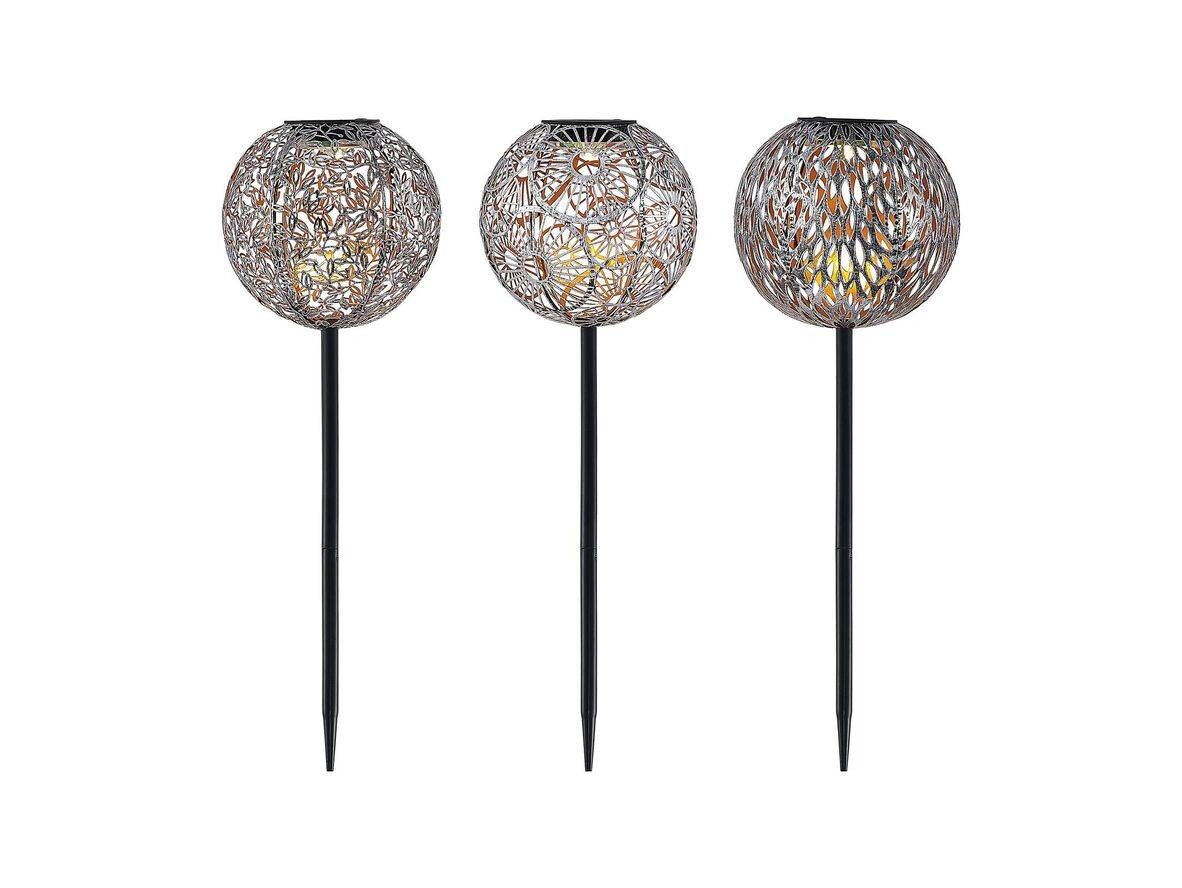 Lindby – Vilani LED Aurinkokenno Puutarhavalaisin 3 pcs. Silver Lindby