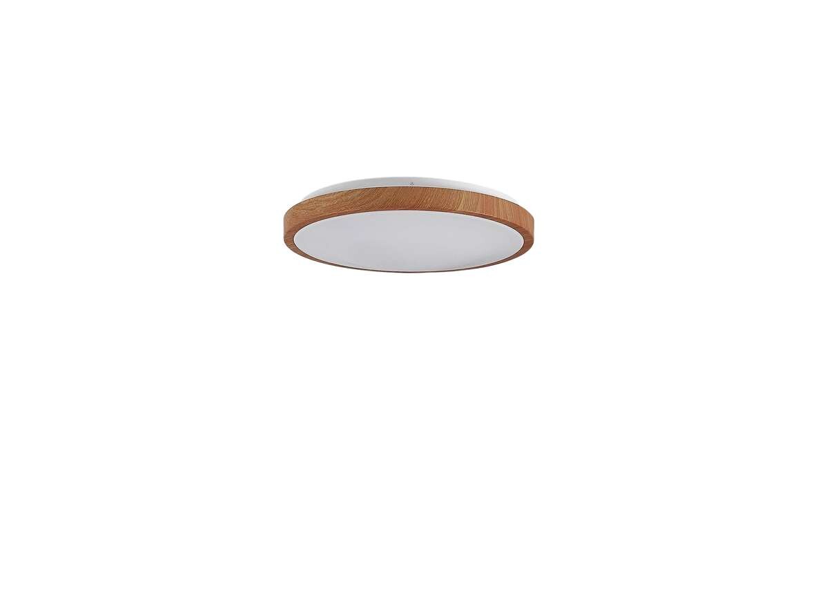 Lindby – Mynte Round LED Kattovalaisin Ø42,5 Wood/White