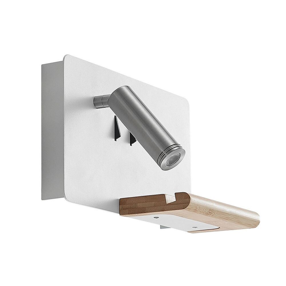 Lucande – Kimo LED Square Shelve Seinävalaisin USB White/Nickel