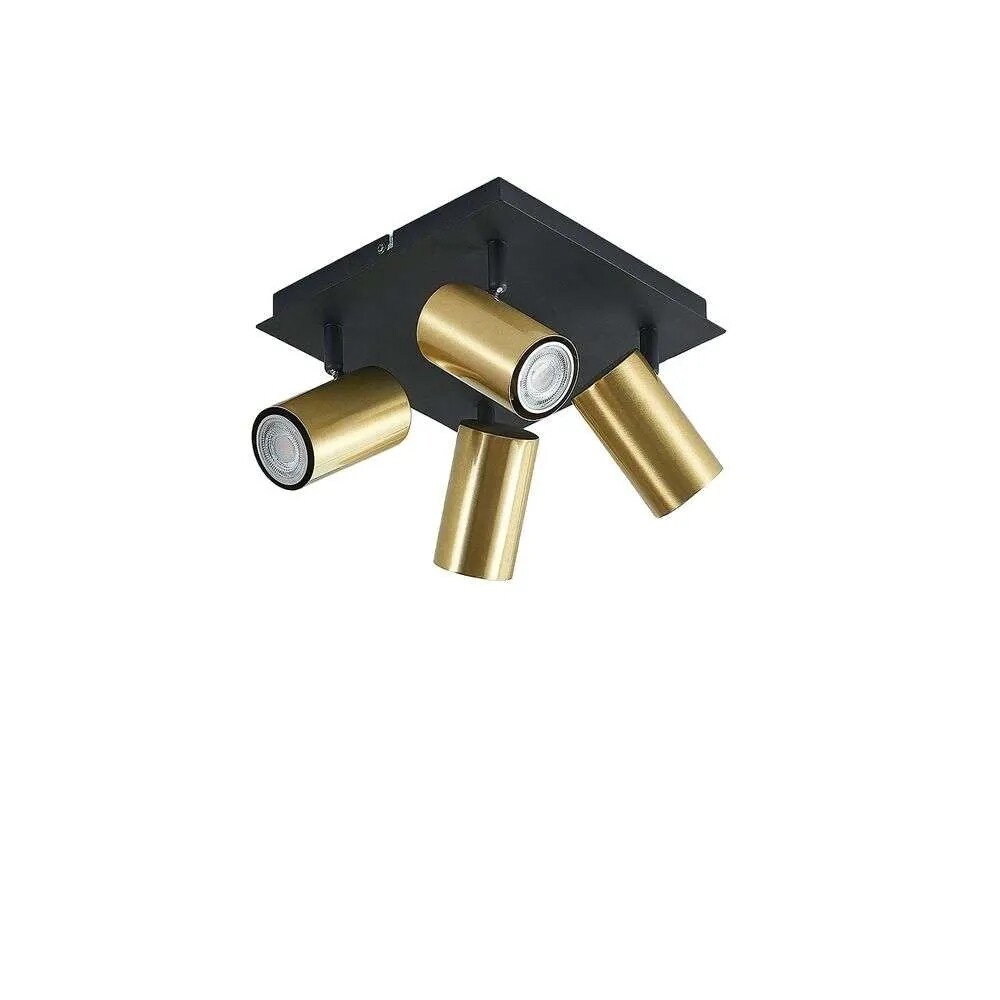 Lindby – Raisan 4 Square Kattovalaisin Black/Brass