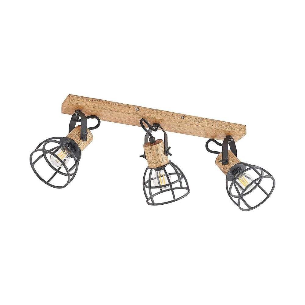 Lindby – Flintos 3 Kattovalaisin Wood/Black Lindby