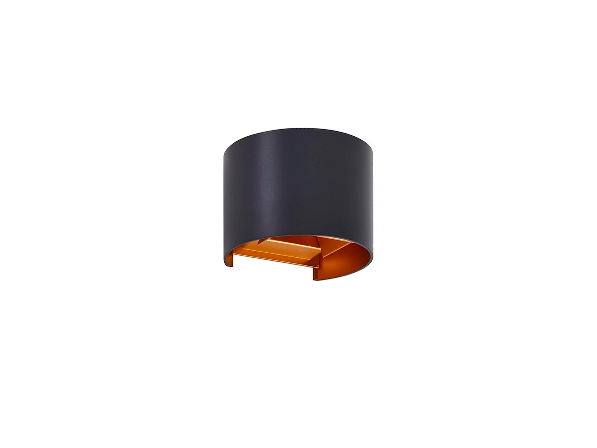 Lindby – Nivar Round LED Ulko Seinävalaisin Black/Gold