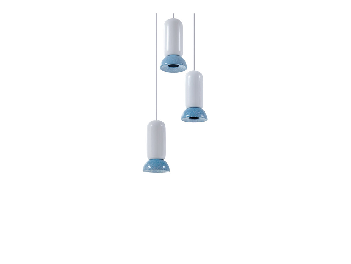 Lindby - Kerimi 3 Hanglamp Creme/Blue Lindby