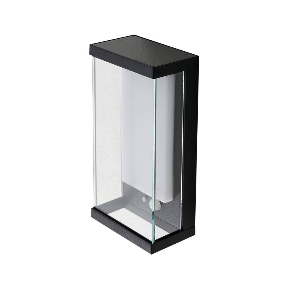 Lucande - Dava Zonnecel Wandlamp W/Sensor H25,2 Zwart