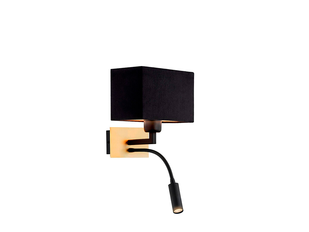 Euluna - Harry Square Wandlamp Messing /Zwart/Zwart