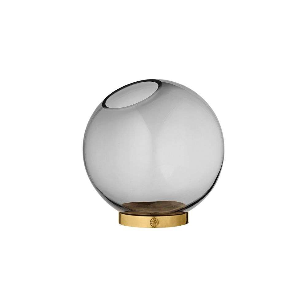 AYTM – Globe vase w. stand Ø10 Black/Gold AYTM