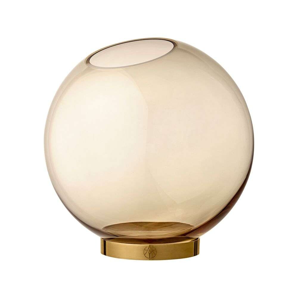 AYTM – Globe Vase w. Stand Ø21 Keltainen/Kulta