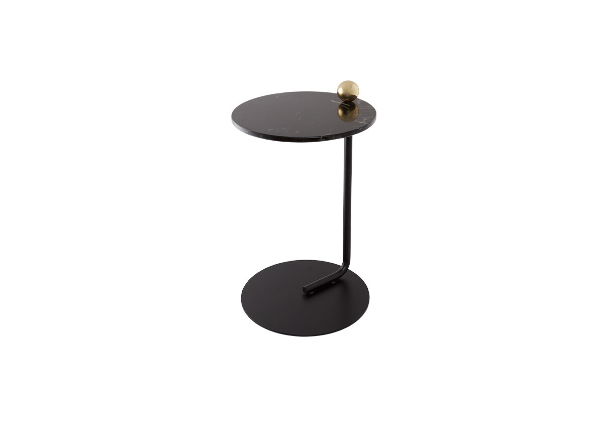 AYTM - Castellum Side Table Ø40xH60 Zwart/Zwart Marmer