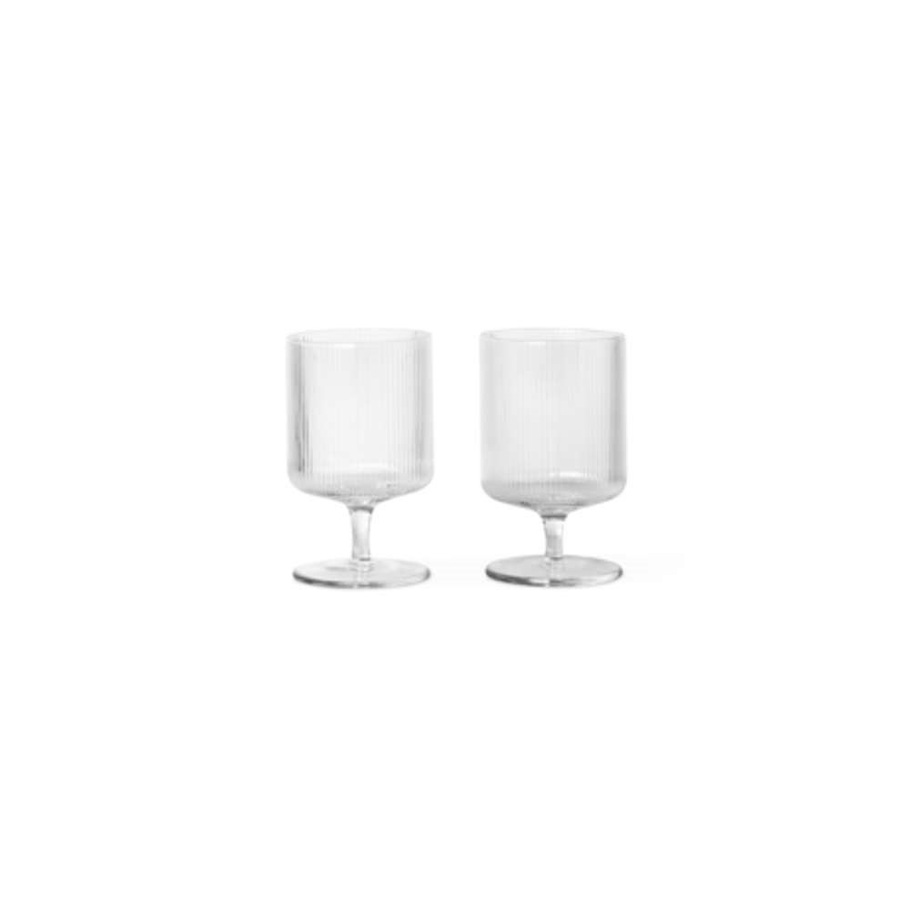 ferm LIVING – Ripple Wine Glasses Set of 2 Clear ferm LIVING