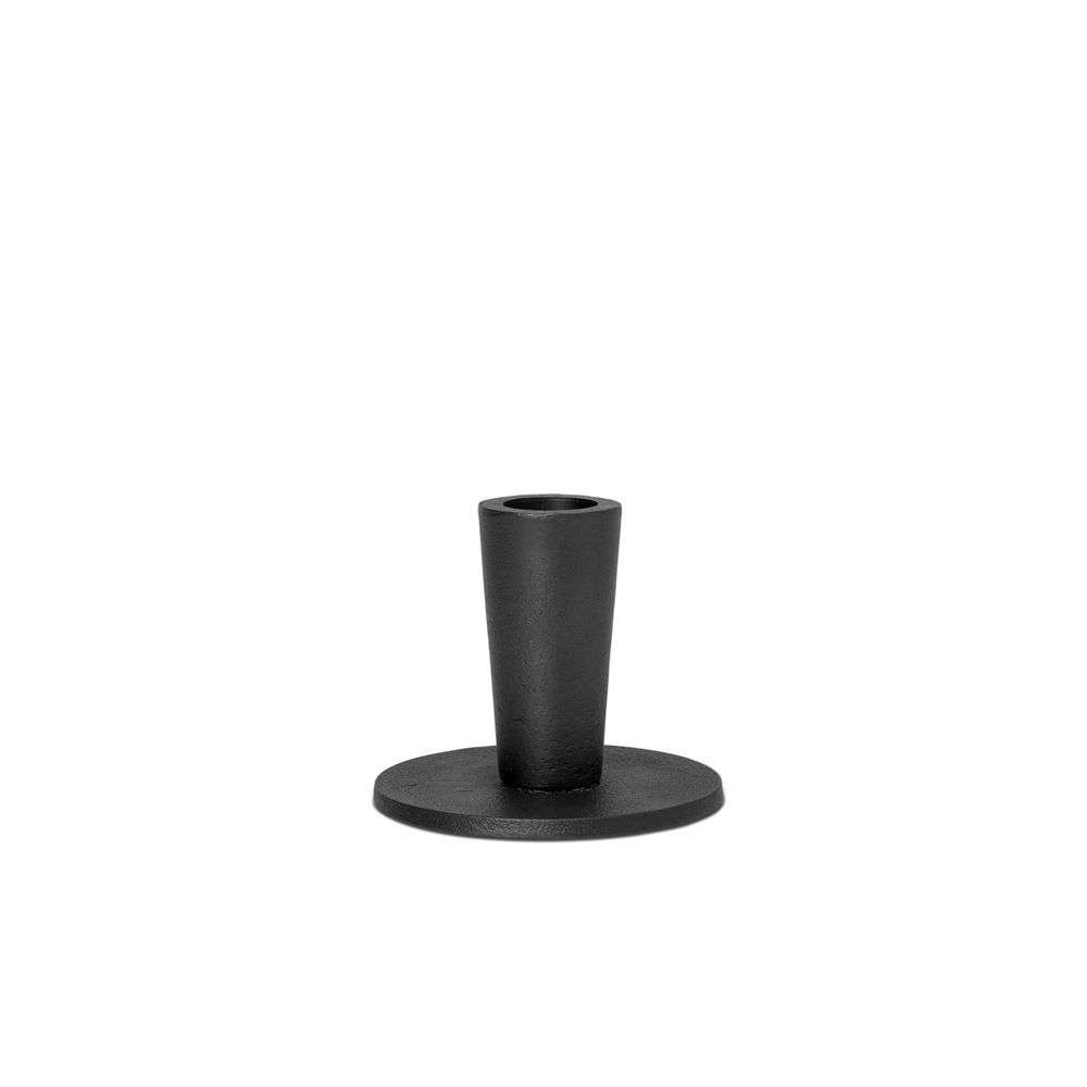 ferm LIVING – Hoy Casted Candle Holder Low Black ferm LIVING