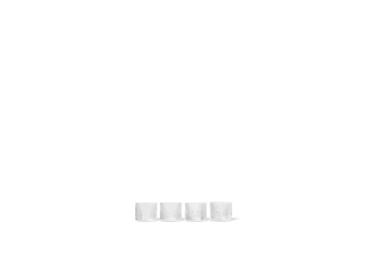 Ferm Living – Ripple Low Glasses Set of 4 Clear