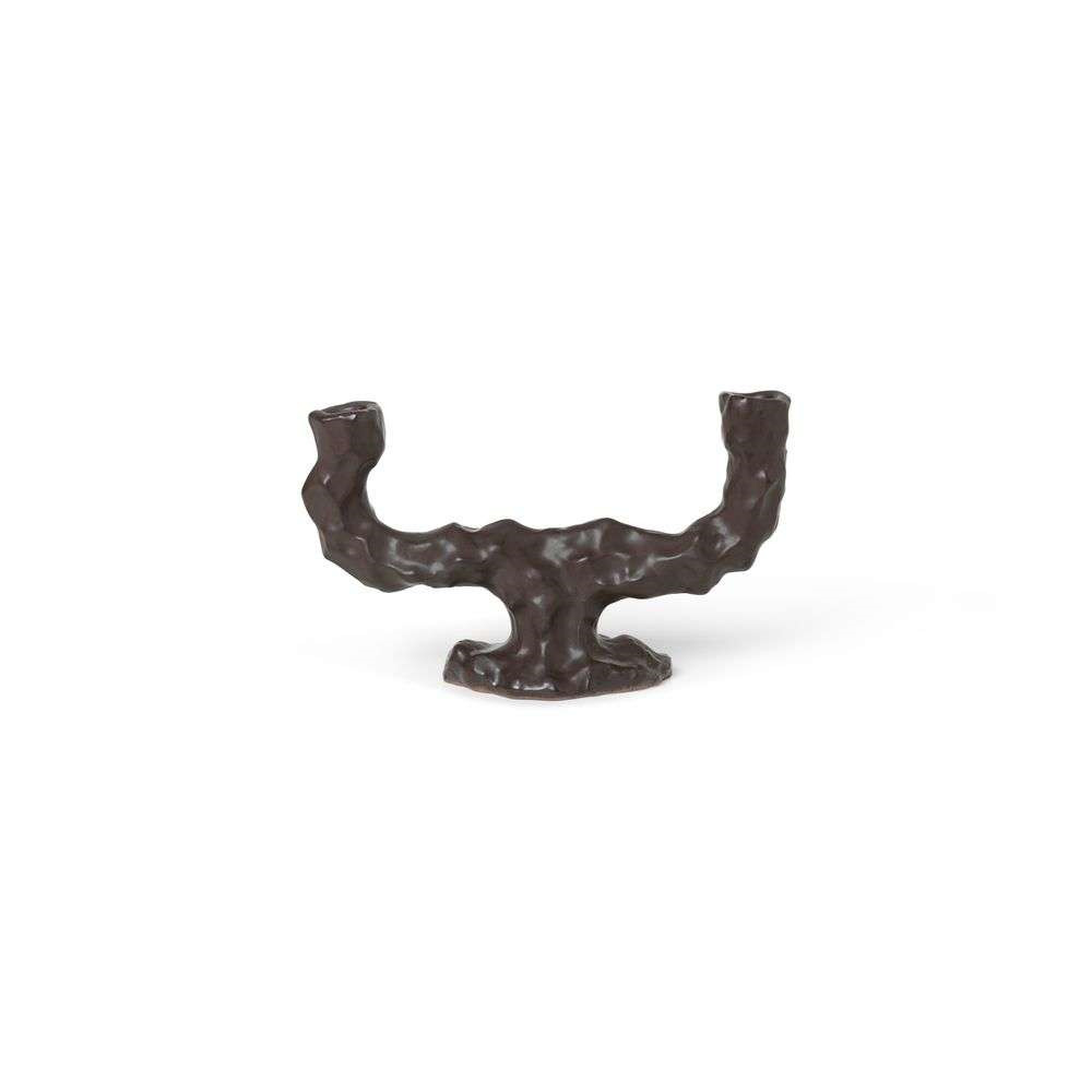 ferm LIVING – Dito Candle Holder Double Dark Brown ferm LIVING