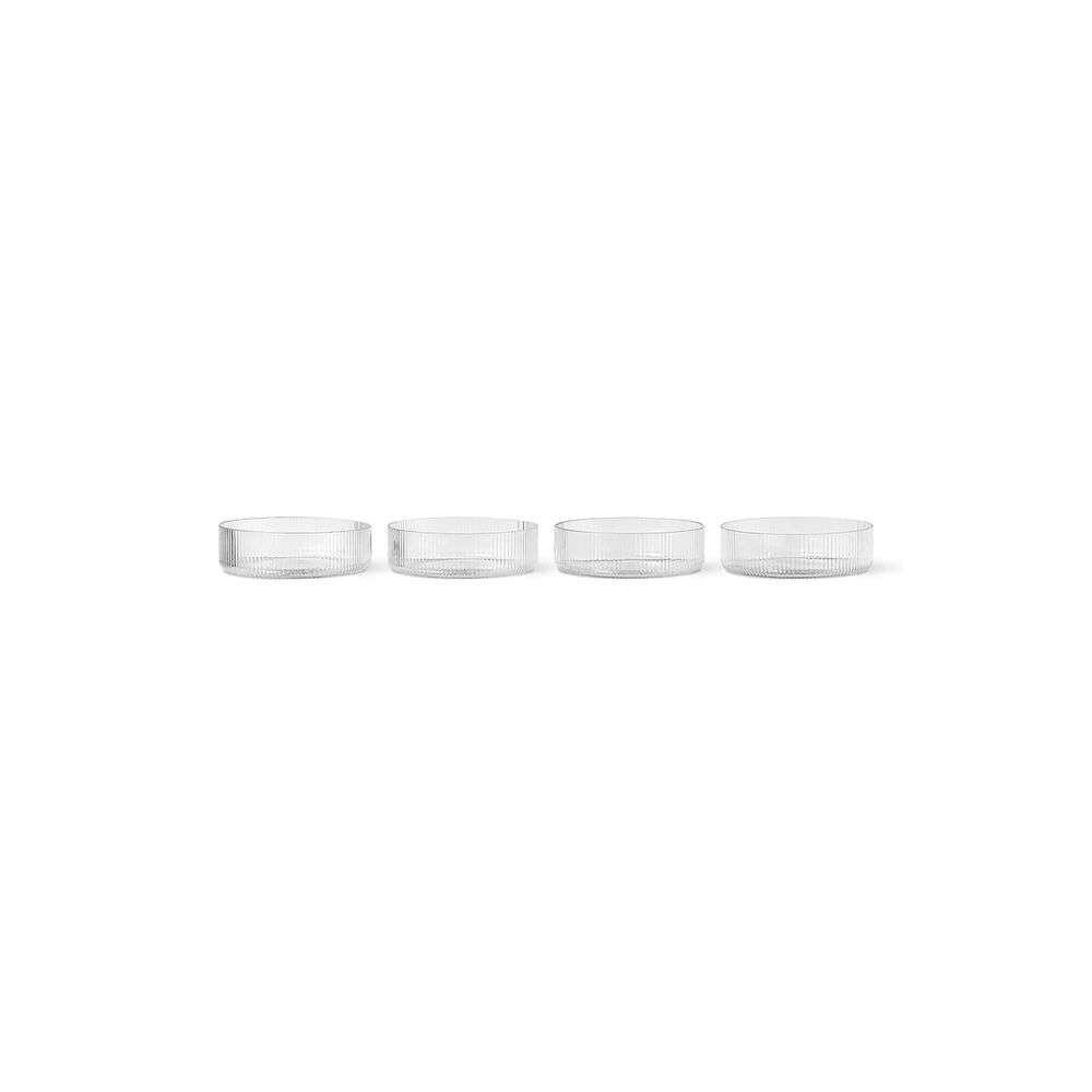 ferm LIVING – Ripple Serving Bowls Set of 4 Clear