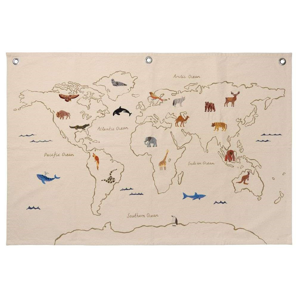 ferm LIVING – The World Textile Map Off-White ferm LIVING