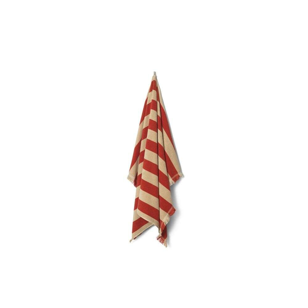 Ferm Living – Alee Beach Towel Light Camel/Red