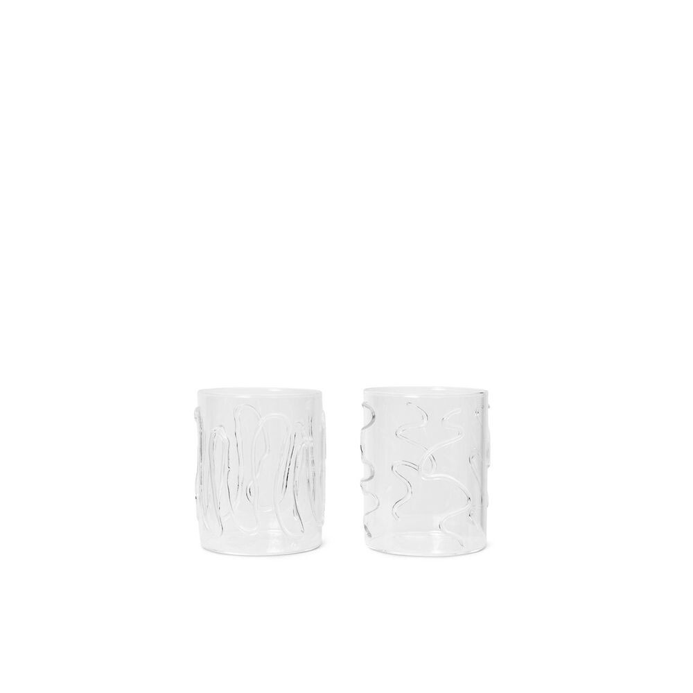 Ferm Living – Doodle Glasses Set of 2 Tall Clear