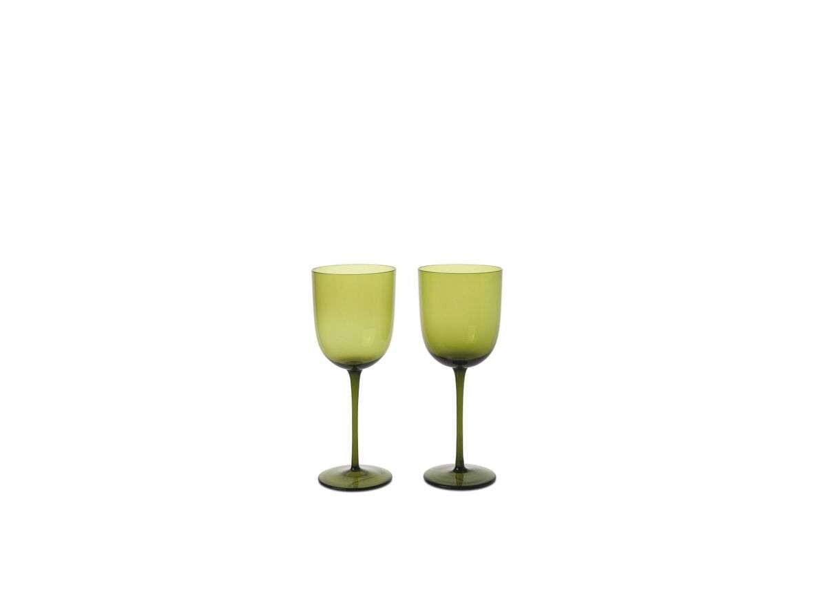 Ferm Living – Host White Wine Glasses Set of 2 Moss Green