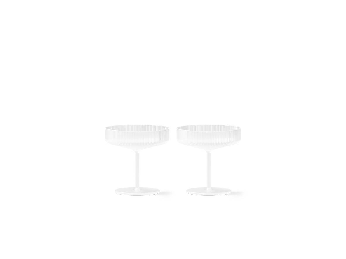 Ferm Living – Ripple Champagne Saucers 2 pcs. Frosted