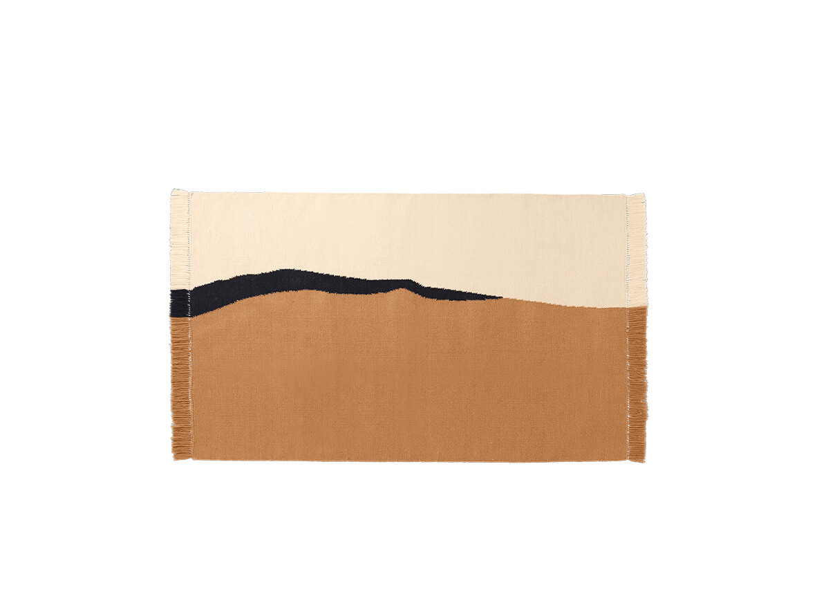 ferm LIVING - Soil Kelim Rug 140x200 Dark Zandkleurig/Off-white