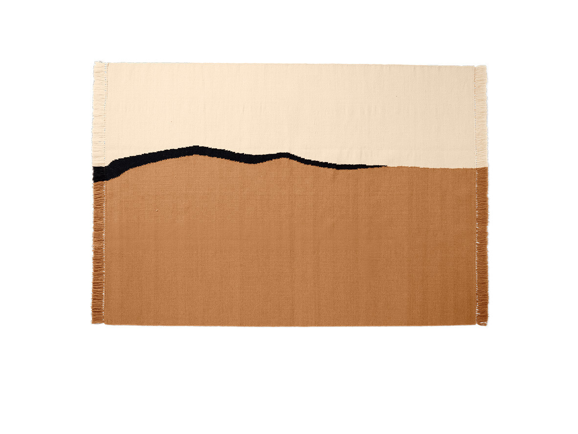 ferm LIVING - Soil Kelim Rug 170x240 Dark Zandkleurig/Off-white