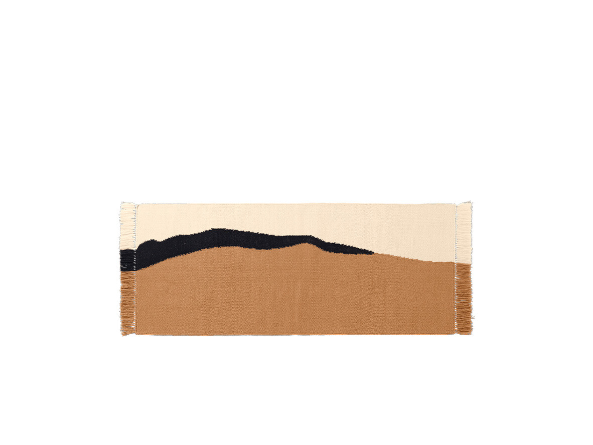 ferm LIVING - Soil Kelim Runner 70x180 Dark Zandkleurig/Off-white