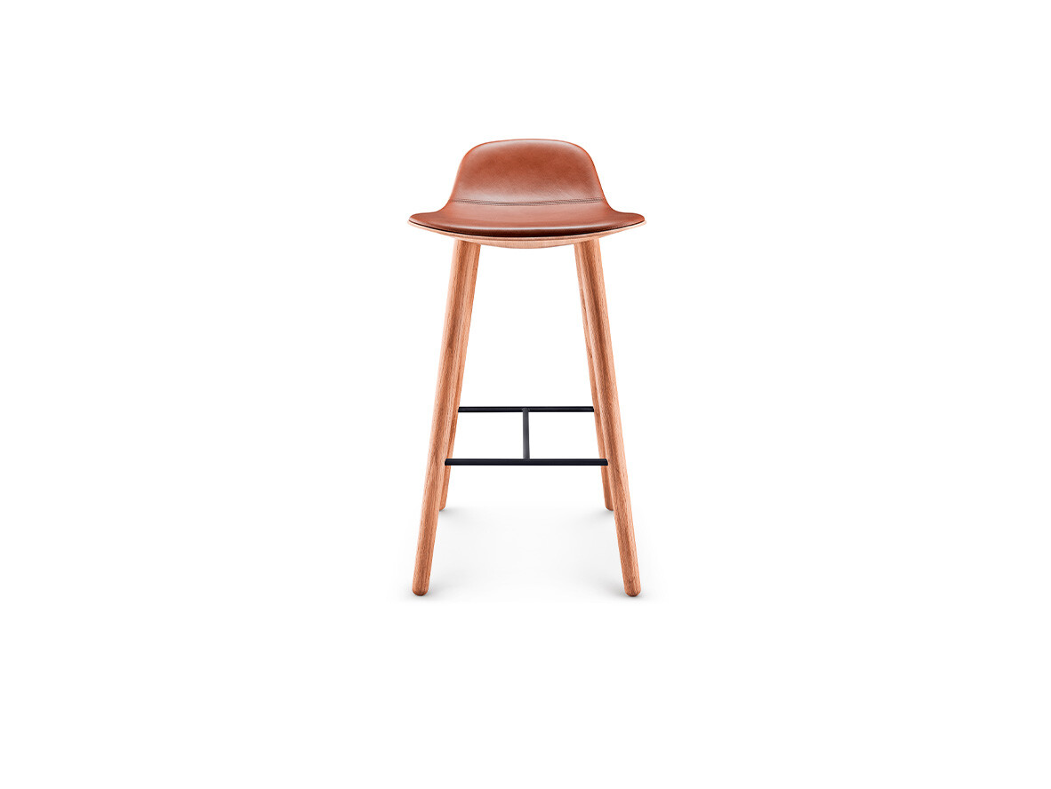 Eva Soloeva solo - Abalone Stool H75 Nature Oak/Cognac