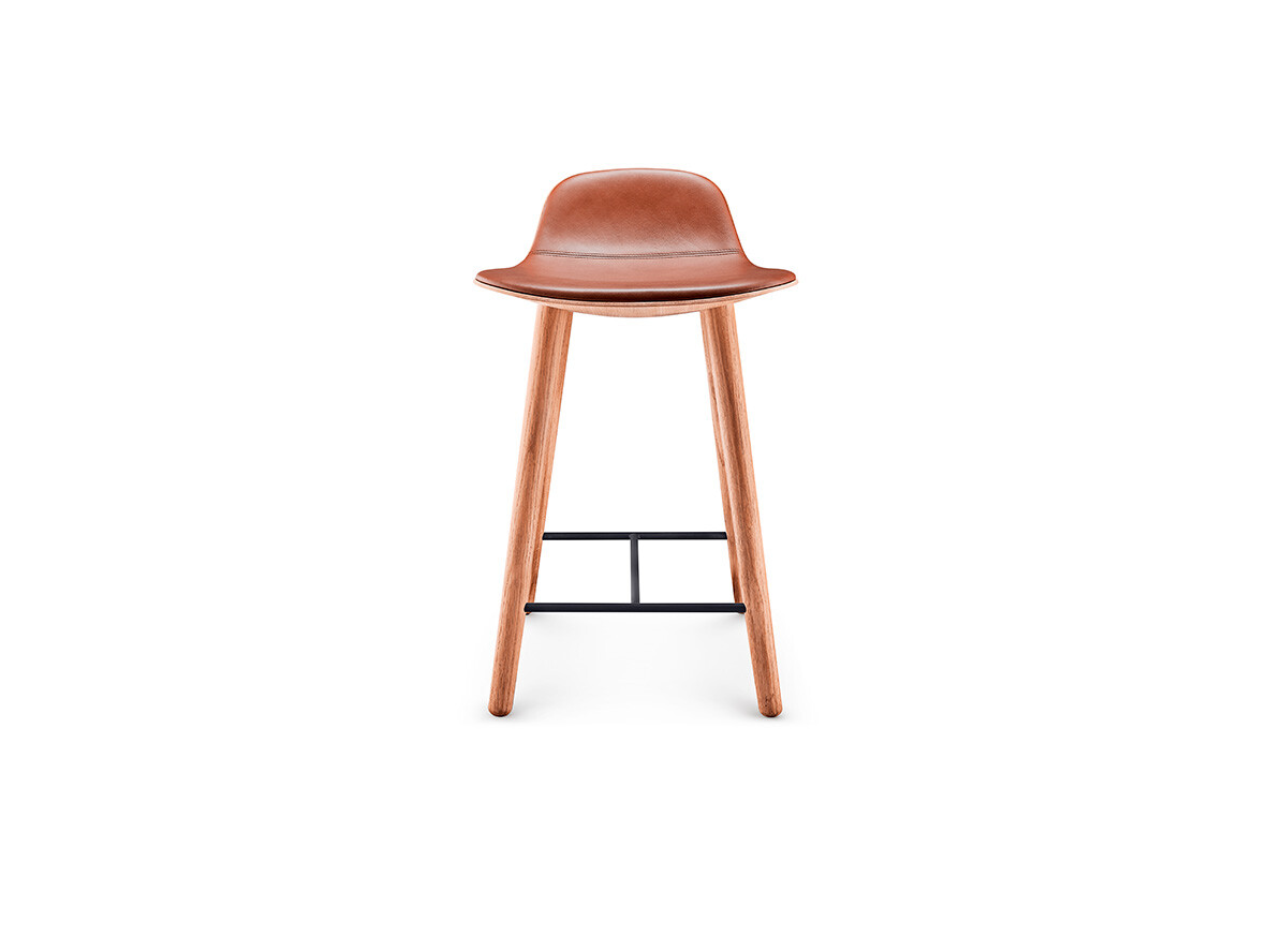 Eva Soloeva solo - Abalone Stool H65 Nature Oak/Cognac