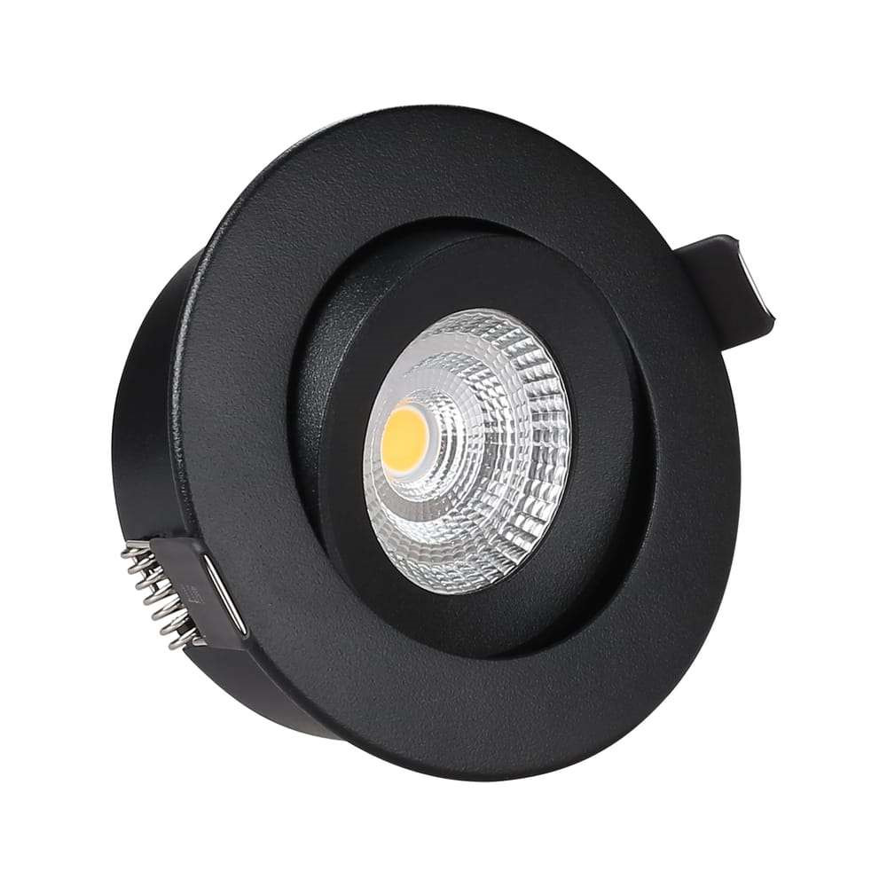 Antidark – Downlight Upotettavaspotti 7W 2700K Tilt Musta