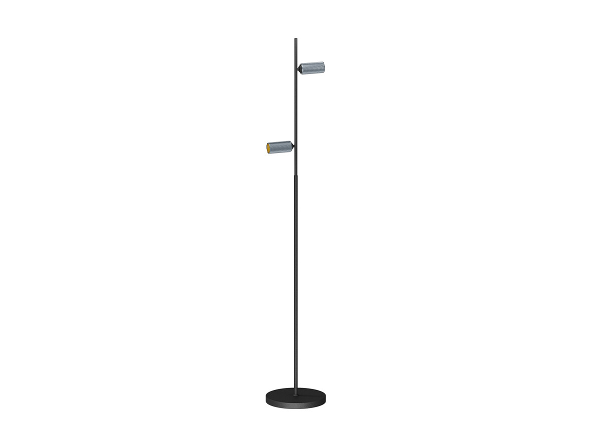 Antidark - Decor F2 LED Vloerlamp Double Dim. Zwart/Mat Alu