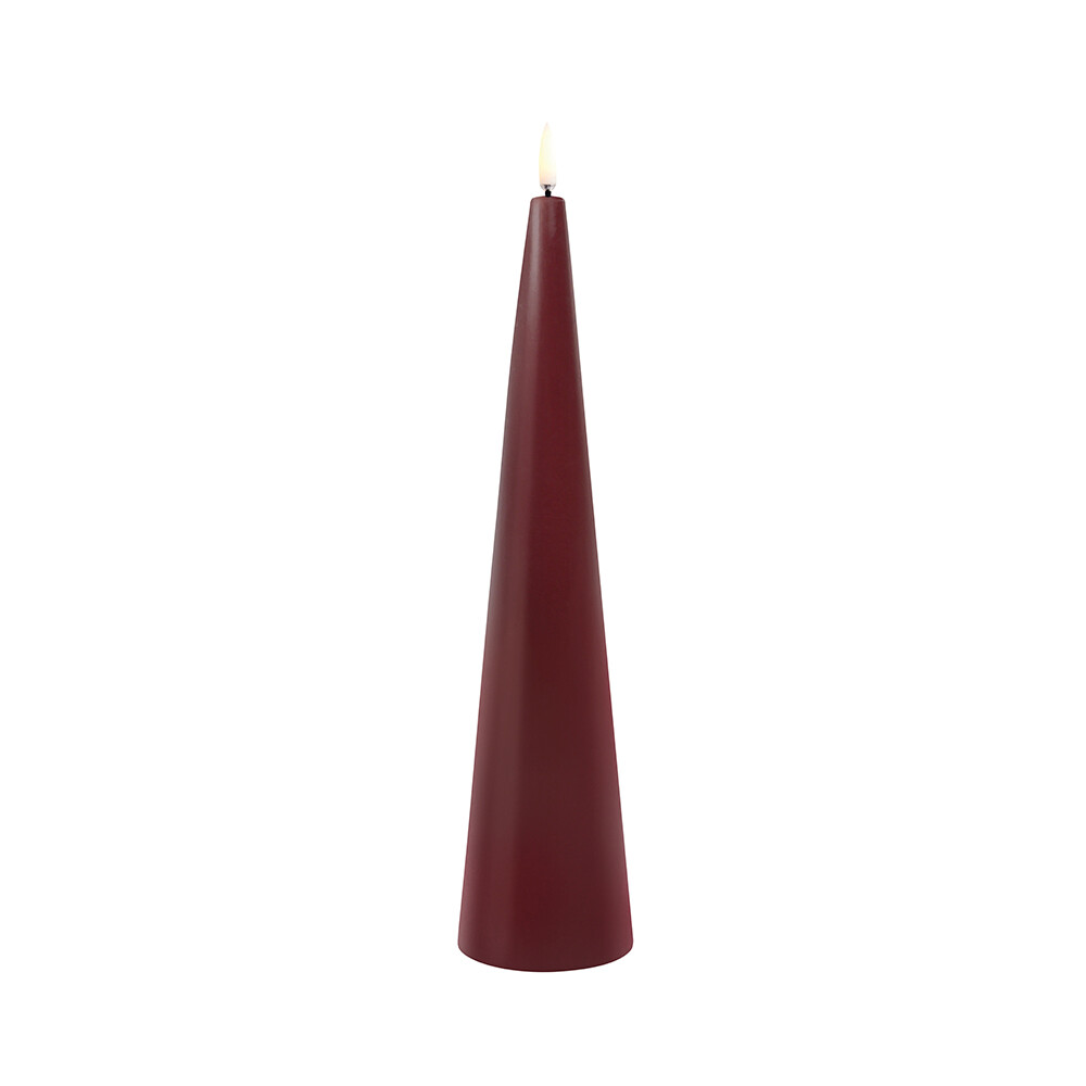 Uyuni Lighting – Cone Kynttilä LED 6,8×30 cm Wine Punainen/Smooth Lighting