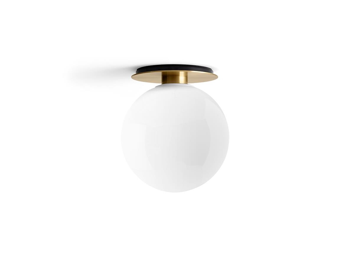 Audo Copenhagen - TR Bulb Wand-/Plafonlamp Brushed Brass/Shiny Opal