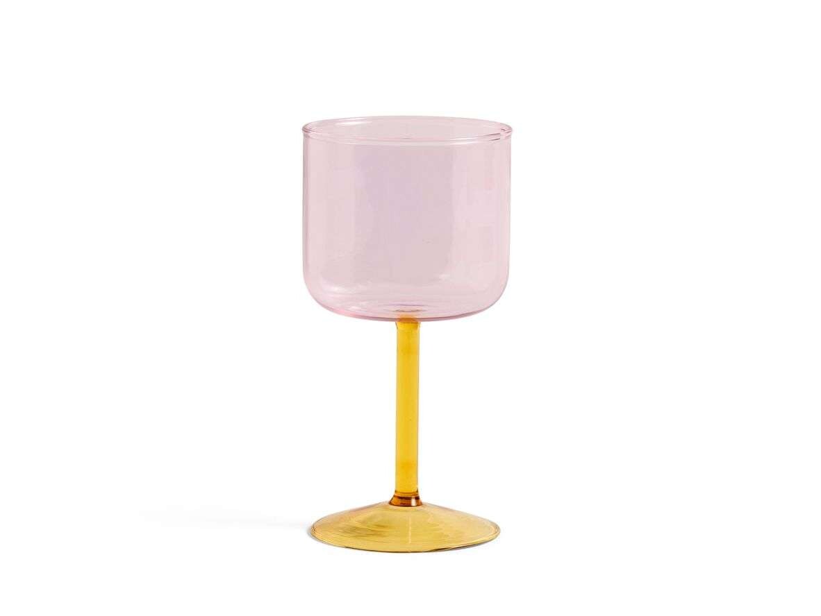 HAY – Tint Wine Glass Set of 2 Pink/Yellow