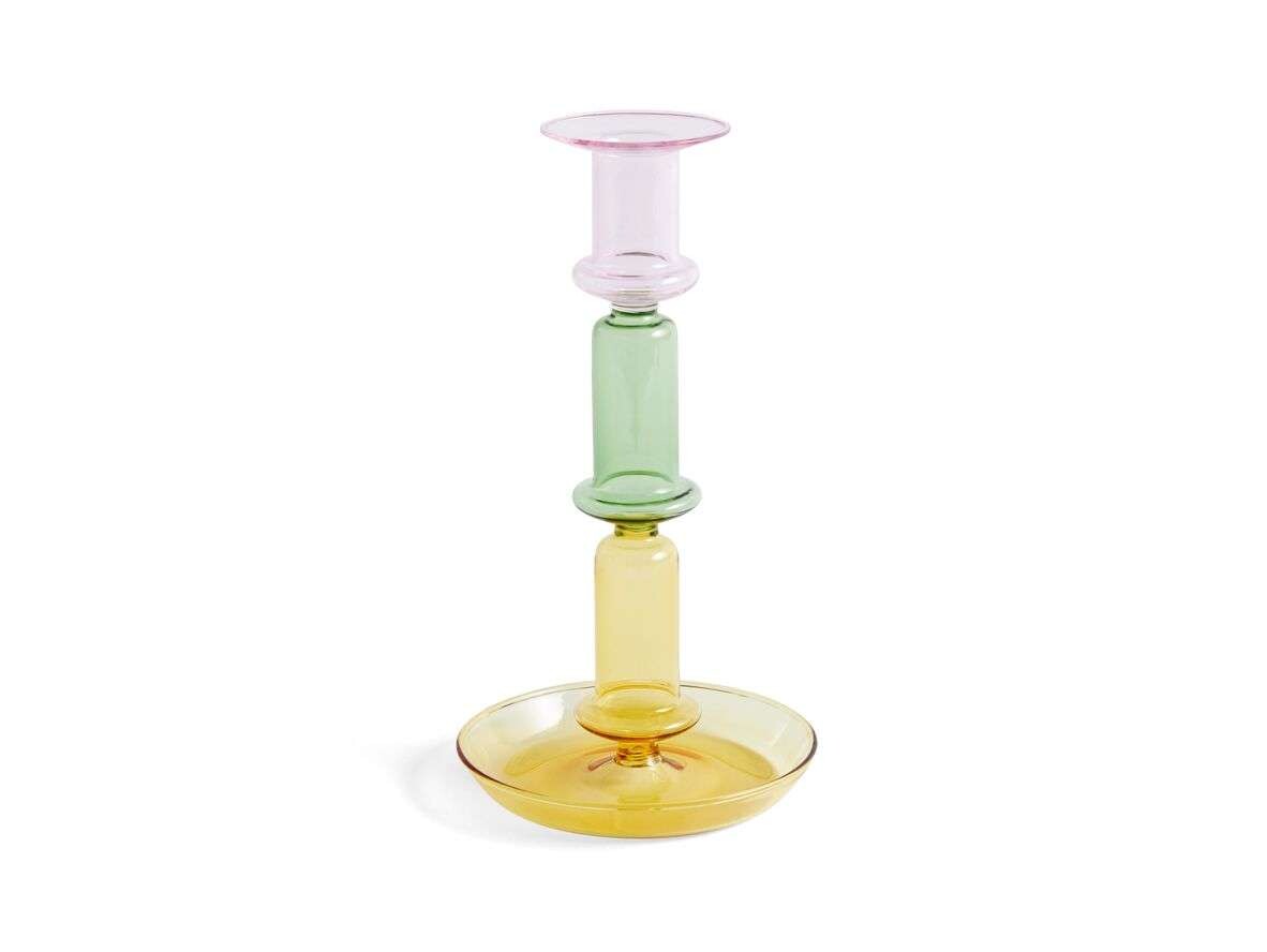 HAY – Flare Tall Candle Holder Rainbow Pink/Green/Yellow