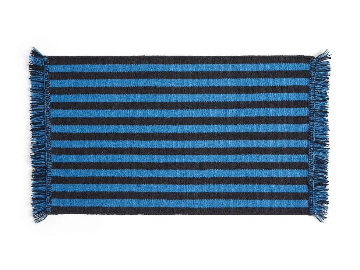 HAY – Stripes and Stripes Wool Rug 95×52 Blue