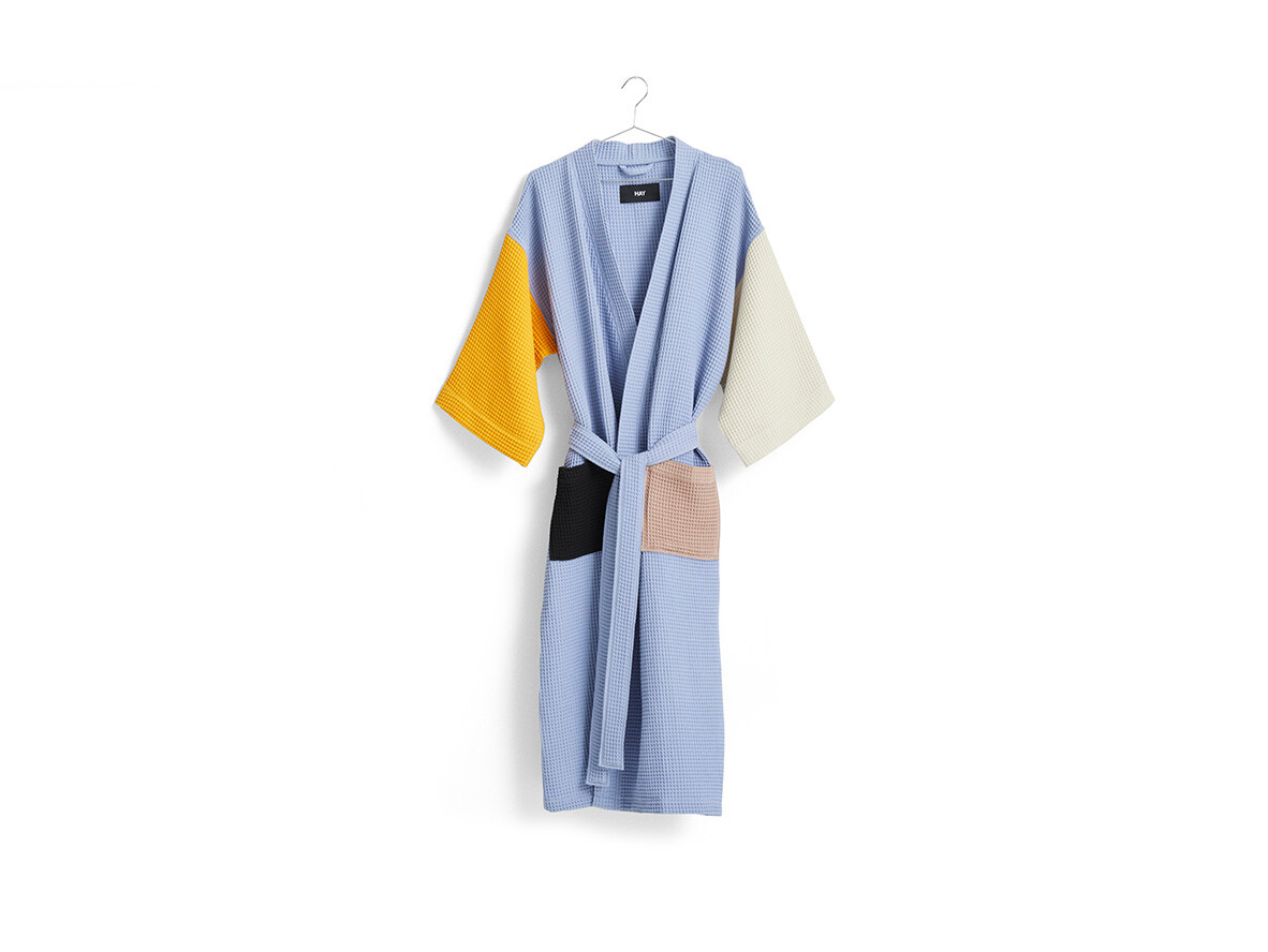 HAY – Waffle Bathrobe Dusty Blue/Multi Hay