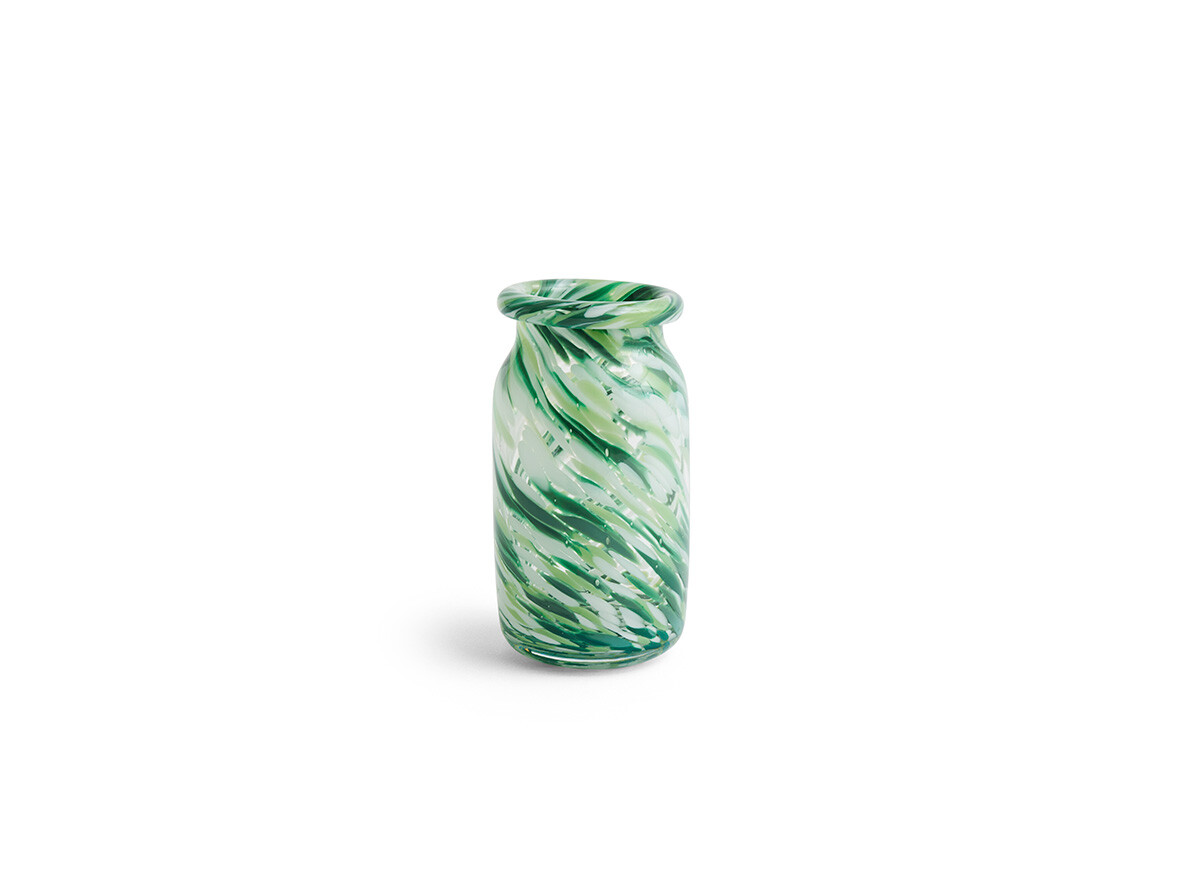 HAY – Splash Vase Roll Neck Small Green Swirl Hay