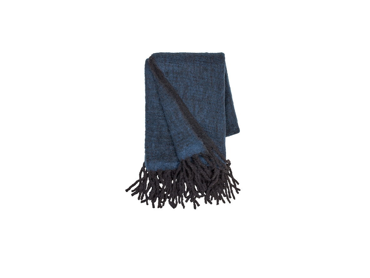 Cozy Living – Mathea Throw Melange Royal Blue/Noir Cozy Living